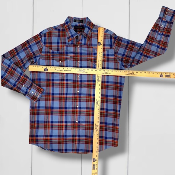 Daniel Cremieux Collection Plaid Western Snap Shirt Men’s Medium –Italian Fabric - Picture 8 of 14